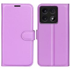 Xiaomi 14T Pro Fodral Litchi L&auml;der Lila - Teknikhallen.se