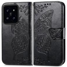  Xiaomi 14T Fodral Med Fj&auml;ril Tryck Svart - Teknikhallen.se