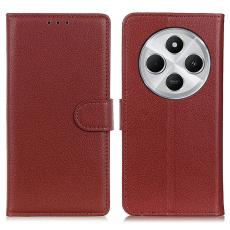  Xiaomi Redmi 14C Fodral Litchi L&auml;der Brun - Teknikhallen.se