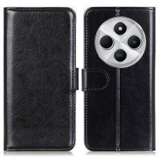  Xiaomi Redmi 14C Pl&aring;nboksfodral Crazy Horse L&auml;der Svart - Teknikhallen.se