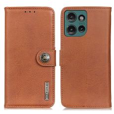 KHAZNEH KHAZNEH Motorola Edge 50 Fodral L&auml;der Brun - Teknikhallen.se