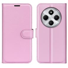  Xiaomi Redmi 14C Fodral Litchi L&auml;der Ljus Rosa - Teknikhallen.se