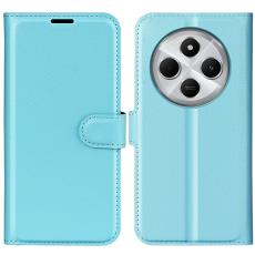  Xiaomi Redmi 14C Fodral Litchi L&auml;der Bl&aring; - Teknikhallen.se