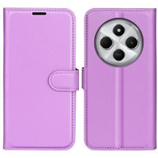  Xiaomi Redmi 14C Fodral Litchi L&auml;der Lila - Teknikhallen.se