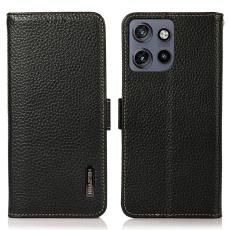 KHAZNEH KHAZNEH Motorola Edge 50 Fodral RFID &Auml;kta L&auml;der Svart - Teknikhallen.se