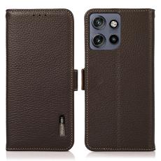 KHAZNEH KHAZNEH Motorola Edge 50 Fodral RFID &Auml;kta L&auml;der Brun - Teknikhallen.se