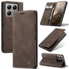 CASEME CASEME Xiaomi 14T Pro Fodral Flip L&auml;der M&ouml;rk Brun - Teknikhallen.se