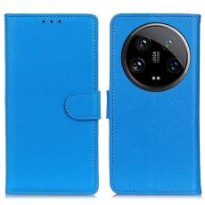  Xiaomi 14 Ultra Fodral Litchi L&auml;der Bl&aring; - Teknikhallen.se