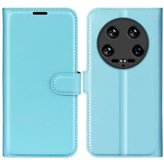  Xiaomi 14 Ultra Fodral Litchi L&auml;der Bl&aring; - Teknikhallen.se