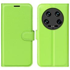  Xiaomi 14 Ultra Fodral Litchi L&auml;der Gr&ouml;n - Teknikhallen.se