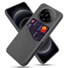  Xiaomi 14 Ultra Skal Med Kortfack L&auml;der Gr&aring; - Teknikhallen.se