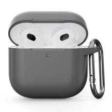  AirPods 4 Skal Med Krok Silikon Gr&aring; - Teknikhallen.se