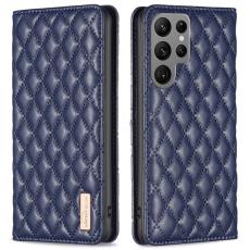 BINFEN BINFEN Galaxy S25 Ultra Fodral Flip Diamond L&auml;der Bl&aring; - Teknikhallen.se