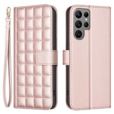  Samsung Galaxy S25 Ultra Fodral L&auml;der Rutor Ros&eacute;guld - Teknikhallen.se