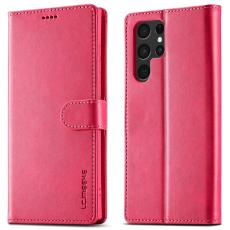 LC.IMEEKE LC.IMEEKE Samsung Galaxy S25 Ultra Fodral L&auml;der Rosa/R&ouml;d - Teknikhallen.se