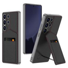 GKK GKK Galaxy S25 Ultra Skal Kickstand Med Korth&aring;llare Kolfiber Textur - Teknikhallen.se