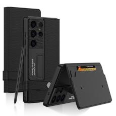 GKK GKK Galaxy S25 Ultra Fodral Kickstand L&auml;der Svart - Teknikhallen.se