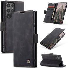 CASEME CASEME Samsung Galaxy S25 Ultra Fodral Retro L&auml;der Svart - Teknikhallen.se