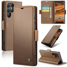 CASEME CASEME Galaxy S25 Ultra Fodral RFID Slim L&auml;der Brun - Teknikhallen.se