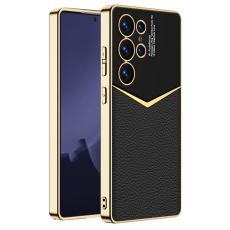 GKK GKK Galaxy S25 Ultra Skal L&auml;der Hybrid Electroplate Svart - Teknikhallen.se
