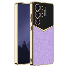 GKK GKK Galaxy S25 Ultra Skal L&auml;der Hybrid Electroplate Lila - Teknikhallen.se