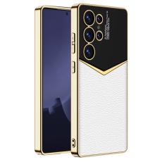 GKK GKK Galaxy S25 Ultra Skal L&auml;der Hybrid Electroplate Vit - Teknikhallen.se