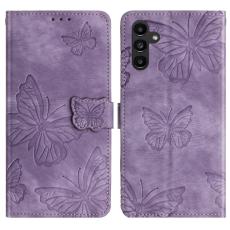  Samsung Galaxy A16 / A26 5G Fodral Fj&auml;rilar Lila - Teknikhallen.se