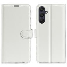  Samsung Galaxy A16 / A26 5G Fodral Litchi L&auml;der Textur Vit - Teknikhallen.se