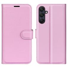  Samsung Galaxy A16 / A26 5G Fodral Litchi L&auml;der Textur Ljus Rosa - Teknikhallen.se