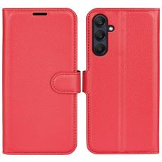  Samsung Galaxy A16 / A26 5G Fodral Litchi L&auml;der Textur R&ouml;d - Teknikhallen.se