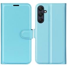  Samsung Galaxy A16 / A26 5G Fodral Litchi L&auml;der Textur Bl&aring; - Teknikhallen.se