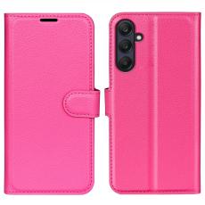  Samsung Galaxy A16 / A26 5G Fodral Litchi L&auml;der Textur Rosa - Teknikhallen.se