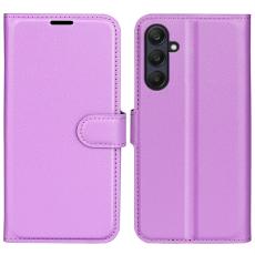  Samsung Galaxy A16 / A26 5G Fodral Litchi L&auml;der Textur Lila - Teknikhallen.se