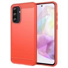  Samsung Galaxy A56 5G / A36 5G Skal Borstad St&aring;l R&ouml;d - Teknikhallen.se
