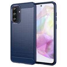  Samsung Galaxy A56 5G / A36 5G Skal Borstad St&aring;l Bl&aring; - Teknikhallen.se