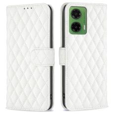  Motorola Moto G35 5G Fodral Diamond L&auml;der Vit - Teknikhallen.se