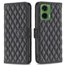  Motorola Moto G35 5G Fodral Diamond L&auml;der Svart - Teknikhallen.se