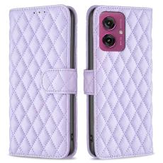  Motorola Moto G55 5G Fodral Diamond L&auml;der Lila - Teknikhallen.se