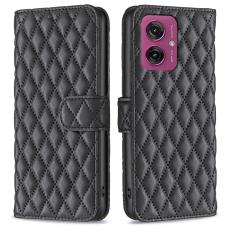  Motorola Moto G55 5G Fodral Diamond L&auml;der Svart - Teknikhallen.se