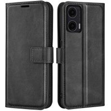  Motorola Moto G35 5G Fodral L&auml;der Svart - Teknikhallen.se