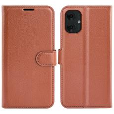  Motorola Moto G55 5G Fodral Litchi L&auml;der Brun - Teknikhallen.se