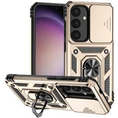  Samsung Galaxy S25 Plus Skal Hybrid Ring CamShield Guld - Teknikhallen.se
