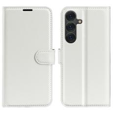  Samsung Galaxy S25 Plus Fodral Litchi L&auml;der Vit - Teknikhallen.se