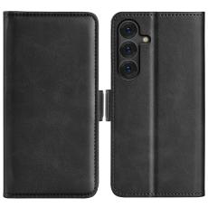  Samsung Galaxy S25 Plus Fodral L&auml;der Svart - Teknikhallen.se