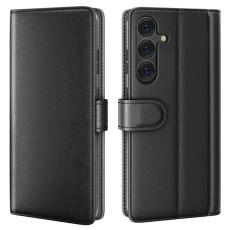  Samsung Galaxy S25 Plus Fodral Premium &Auml;kta L&auml;der Svart - Teknikhallen.se