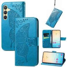  Samsung Galaxy S25 Plus Fodral Med Fj&auml;ril Tryck Bl&aring; - Teknikhallen.se