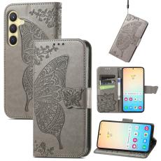  Samsung Galaxy S25 Plus Fodral Med Fj&auml;ril Tryck Gr&aring; - Teknikhallen.se