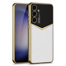 GKK GKK Galaxy S25 Plus Skal L&auml;der Hybrid Electroplate Vit - Teknikhallen.se