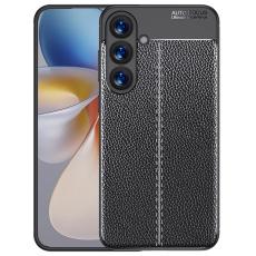  Samsung Galaxy S25 Plus Skal Litchi Textur Svart - Teknikhallen.se