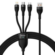 BASEUS BASEUS 1.2 m 100W 3in1 USB-C/Lightning/MicroUSB Svart - Teknikhallen.se